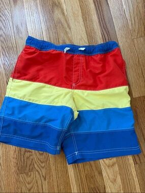Hanna Andersson Blue and White Kids Swim Trunks size 150 (12)